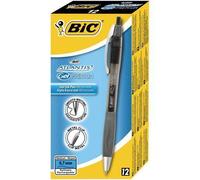 Stylo-Bille - BIC - Atlantis Premium - Boîte de 12 - Couleur Noir - Pointe Moyenne
