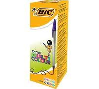 Stylo bille - BIC - Cristal Multicolor - Boîte de 20 - Pointe Large 1.6 mm - Couleurs Assorties