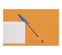 Stylo bille Bic Cristal Original bleu à capuchon pointe 1 mm - Lot de 10