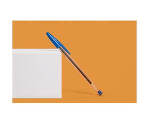 Stylo bille Bic Cristal Original bleu à capuchon pointe 1 mm - Lot de 10