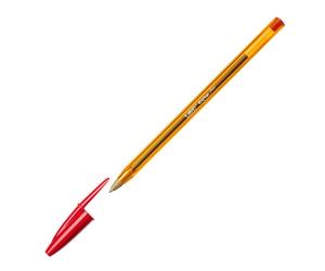 Stylo bille Bic Cristal Original Fine à capuchon pointe 0,8 mm - écriture fine - rouge