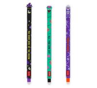Stylo bille effaçable Halloween 2025, coffret | Stylo à encre thermosensible effaçable | Noir, violet, orange | Effaçable sans gaspillage de papier