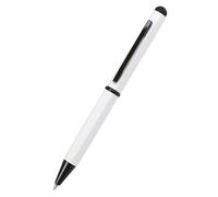 Stylo-Bille Hexagonal Stylus Blanc, Stylo à Bille Hexagonal en Aluminium, Mine D1 Interchangeable, Couleur d'écriture Bleue, Stylo avec Stylet