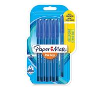 Stylo bille Paper Mate Inkjoy 100 à capuchon pointe moyenne 1 mm - Pochette de 8 - Bleu