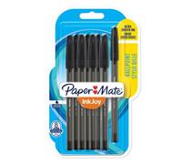 Stylo bille Paper Mate Inkjoy 100 à capuchon pointe moyenne 1 mm - Pochette de 8 - Noir