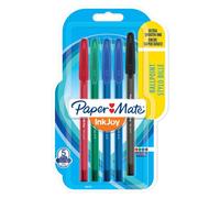 Stylo bille Paper Mate Inkjoy 100ST à capuchon écriture fine 0,7 mm - Pochette de 5
