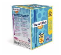 Stylo bille Papermate Inkjoy 100 à capuchon bleu - Lot de 100 dont 20 gratuits