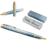 Stylo bille Parker IM Rituals, couleur bleu, avec gravure - Coffret cadeau - Cadeau personnalisé - Anniversaire (bleu)