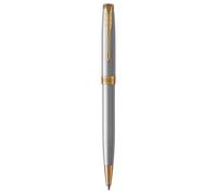 Stylo bille - PARKER - Sonnet - Acier inoxydable - Attributs dorés - Recharge noire