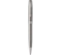 Stylo bille - PARKER - Sonnet - Acier inoxydable - Palladium - Recharge noire pointe moyenne