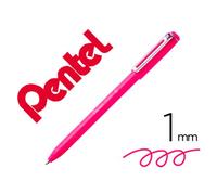 Stylo-bille pentel izee retractable ecriture moyenne pointe 1mm encre faible viscosite rechargeable rose
