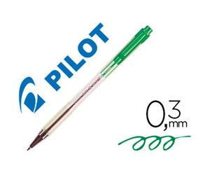 Stylo-bille pilot bp-s matic écriture fine 0.3mm 800m encre classique rétractable corps translucide rechargeable vert