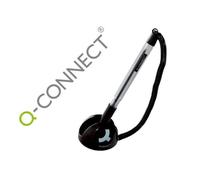 Q-Connect - Stylo-bille sur Socle Chaine Plastique Trait Encrée Support Adhésif 0,7 mm Bleu 935530