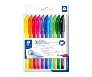 Stylo bille Staedtler 4230M à capuchon pointe 1 mm écriture moyenne - Pochette de 8