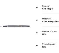 Stylo bille Traveller, couleur gris-taupe, métal, pointe 0,7 mm
