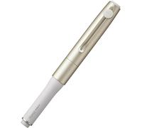 stylo bille uniball ZENTO, modèle signature, de la marque Mitsubishi Pencil. Design métallique avec bouchon magnétique. Pointe moyenne de 0,7 mm. Couleur : champagne doré