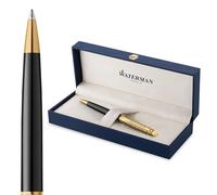 Stylo bille Waterman Hémisphère | La collection Opera | Noir et or | Pointe moyenne | Encre bleue | Coffret cadeau géométrique