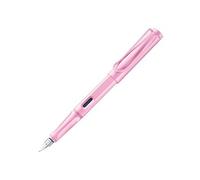 Lamy Stylo plume Safari, plume acier M, grip ergonomique, ASA, cartouche bleue T 10, Lightrose