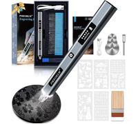 Stylo de gravure électrique - Gravez plus de 50 surfaces - Écran LCD, lumière LED, 5 vitesses, 30+ accessoires, charge USB-C