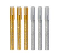 Stylo De Peinture Blanc 0.8mm Acrylique Blanc Or Argent Marqueur Permanent Pour Bois Roche Plastique Verre Pierre Métal Toile Fournitures D'art