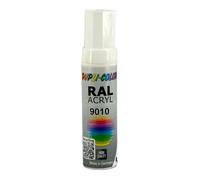 Duplicolor 677267 Stylo de Retouche Peinture à Effet/Fluorescent DS 9010, Blanc Pur Mat, 12 ML