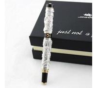 Stylo Double Dragon Rollerball Noir Et Gris, Avec Recharge D'encre Lisse, Stylo D'écriture Artisanal Avancé, Cadeau Pour Business, Diplôme