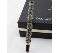 Stylo Double Dragon Rollerball Rouge Et Argent, Avec Recharge D'encre Lisse, Stylo D'écriture Artisanal Avancé, Cadeau Pour Business, Diplôme