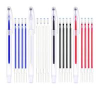 Stylo Effaçable Tissu 4 Couleurs, Marqueur pour Tissu Couture, avec 20 Recharges, Crayon Couture Tissu Effacable À La Chaleur, Stylo Couture Tissu Effacable Chaud, pour Tailleurs Couture Et Couture