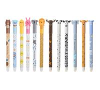 Stylo effacables Lot de 12 stylo gomme bleu thermosensible stylos à bille à gel pour enlever l'encre la feuille pointe de 0,5 mm