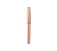 Stylo en métal précieux, corps et attributs or rose 5N brossé, plume titanium EF