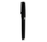 Stylo en métal précieux, corps PVD noir matt et attributs ruthénium noir poli, plume acier traitée Ruthénium en taille M