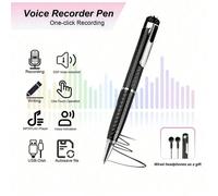 Stylo Enregistreur Vocal - 180mAh Portable Et Longue Durée De Vie Conception De Réduction Du Bruit Convenant Pour Les Cours, Les Réunions, Les Classes, L'Utilisation Professionnelle Appareils D'Enregi