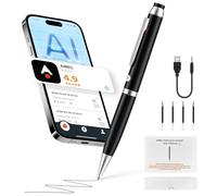 Stylo Enregistreur Vocal IA, Enregistreur Vocal IA 64 Go, Transcription & Traduction en Temps Réel, Micro 360°, 10h d'Autonomie, Cloud Illimité, Commande par App, One-Touch pour Réunions/Conférences
