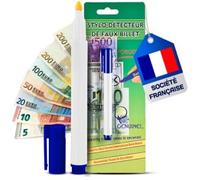 Stylo Faux Billet - Euros Dollars et Autres - Détecteur De Faux Billets en 2 Secondes - Société Française - Stylo Verificateur De Billet De Banque - Feutre faux billet transport facile