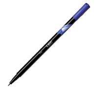 BIC Lot de 5 Stylos feutre Fineliner Intensity pointe baguée métal fine 0,4mm bleu