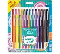 Stylo-feutre paper mate flair original pointe moyenne 1mm longue durée de vie pochette 24 coloris assortis candy pop