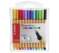 Stylo feutre pointe fine - STABILO point 88 Mini - Pochette x 12 mini stylos feutres - Coloris assortis