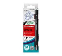 Stylo feutre Stabilo Driver F à capuchon pointe 0,4 mm - écriture fine - Pochette de 4 coloris classiques assortis