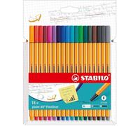Stylo-feutre - STABILO - Point 88 - 18 coloris intenses - Pointe fine 0 4 mm - Mixte enfant