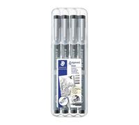 Stylo feutre Staedtler Pigment Liner 308 permanent - Pochette de 4 couleurs noires