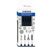 Stylo-feutre tombow mono drawing pen set bold 4 pieces 02 04 06 08 coloris noir