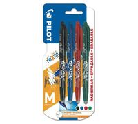 Stylo Frixion Ball - PILOT - Lot de 4 - Encre effaçable - Rechargeable - Pointe moyenne 0,7mm