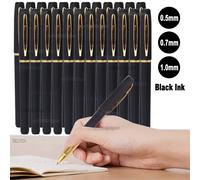 Stylo Gel à encre noire de grande capacité, recharge de pointe 0.5 0.7 1.0, poignée mate, papeterie d'écriture pour Signature professionnelle, 2/4/8/10/20/30/50 pièces 50Pcs Black