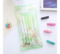 Stylo Gel À Fleurs Mignonnes, 1 Ensemble/6 Pièces, Créatif, Presse, Cadeau De Bureau, Fournitures Scolaires, Papeterie Drôle Kawaii