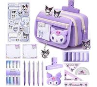 Stylo Gel Kawaii Lot de 26 Fournitures Scolaires Aesthetic avec 1 Trousse Violet 5 Stylos Gel 4 Surligneur 6 Rubans Correcteur