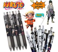 Stylo gel Naruto Uzumaki Naruto Uchiha Sasuke, 6 pièces, haute qualité, personnalisé, imprimé, pour étudiants, examen, séchage rapide, stylo à clic lisse gel pen