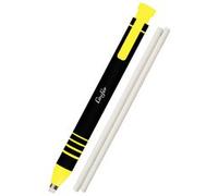 Stylo-gomme en plastique, 2 gommes de rechange, jaune