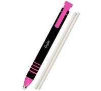 Stylo-gomme en plastique, 2 gommes de rechange, rose
