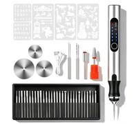 Stylo Graveur Électrique avec 37 Embouts, Portable Sans Fil USB Rechargeable Kit d'outils de Gravure Rotatif, Outils Rotatifs Multifonction pour Sculpture, Polissage, Ponçage, Perçage et Bricolage