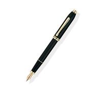 Stylo laque noire Cross Townsend avec encre lisse, rendez-vous plaqués or 23 car